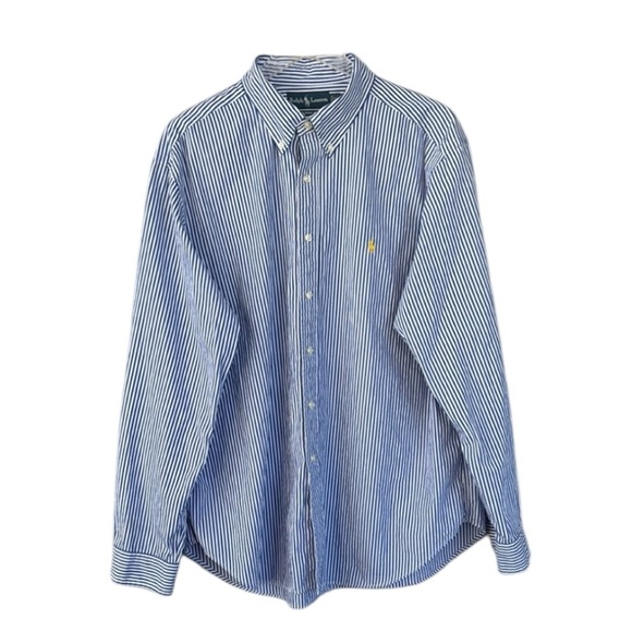 Ralph Lauren Blue and White Striped Men's Shirt Size XXL - Picture 1 of 6